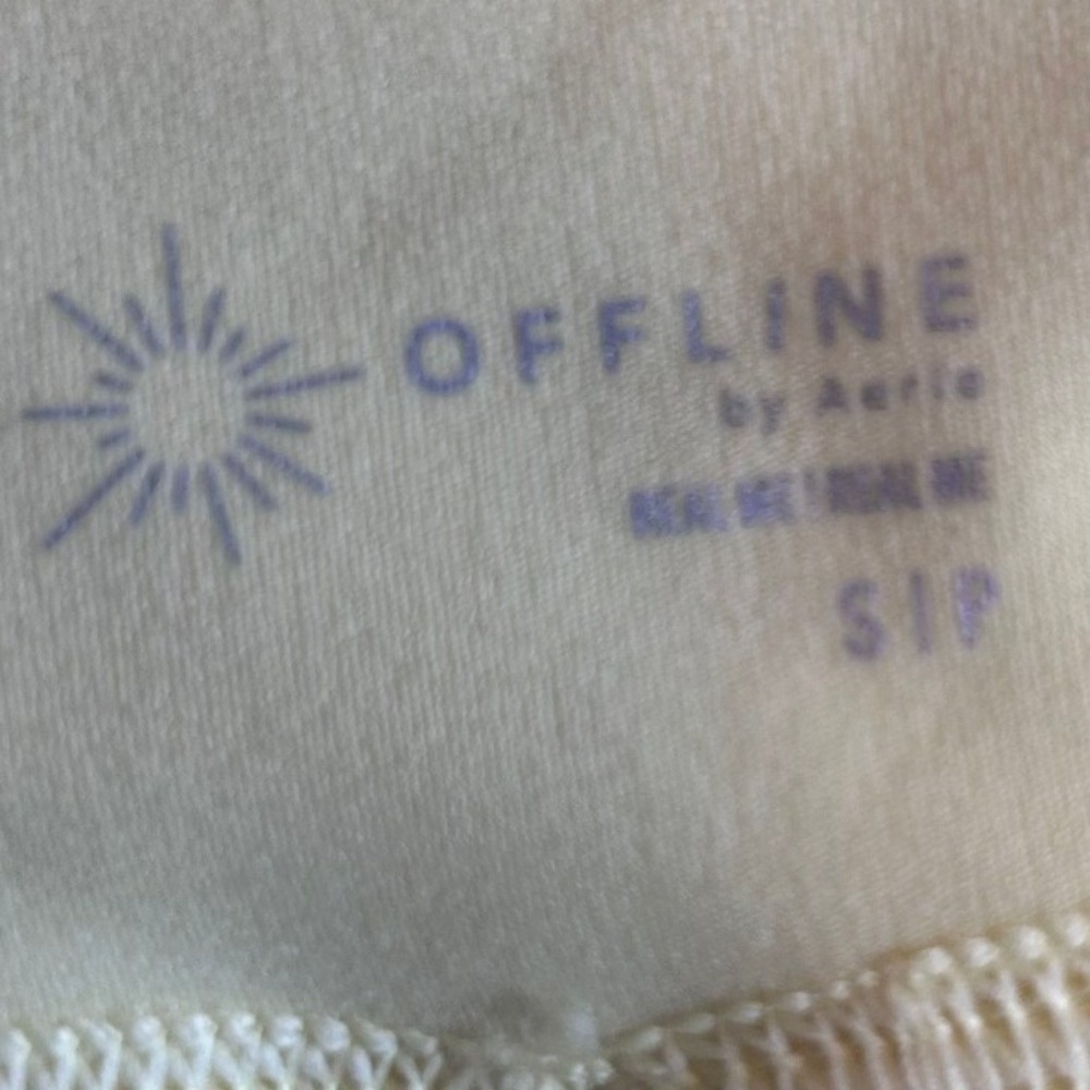 OFFLINE by Aerie Real Me Crossover Flowy Shorts Neon Yellow SZ S Athletic Tennis - Picture 6 of 6